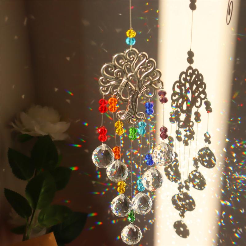Vintage Tree Of Life Crystal Suncatcher Pendant