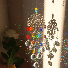 Vintage Tree Of Life Crystal Suncatcher Pendant