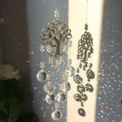 Vintage Tree Of Life Crystal Suncatcher Pendant