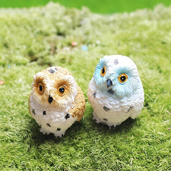 4pcs Resin Mini Owls Fairy Garden Figurines Micro Landscape Animals Supplies