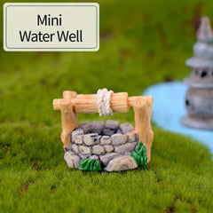 3pcs Mini Fairy Garden Bridge and Water Well Figurines