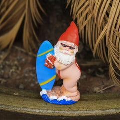 Gnome Dwarf Surfing Resin Ornaments Garden Old Man Figure