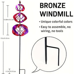 Rotating Metal Windmills Outdoor Decor Strong Wind Resistant