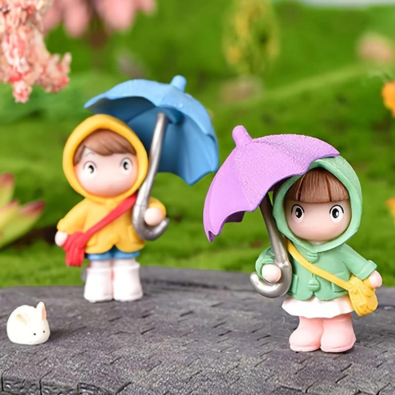 Mini Parachute Girls Ornament for Fish Tank & Garden Decor