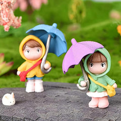 Mini Parachute Girls Ornament for Fish Tank & Garden Decor