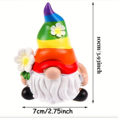 Garden Rainbow Gnome Resin Statue Faceless Doll Figures Home Decoration