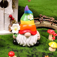Garden Rainbow Gnome Resin Statue Faceless Doll Figures Home Decoration