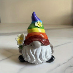 Garden Rainbow Gnome Resin Statue Faceless Doll Figures Home Decoration