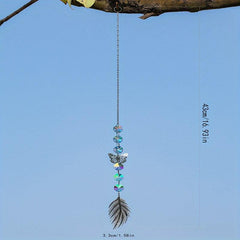 Feather Crystal Sun Catcher Wind Chime Butterfly Pendant