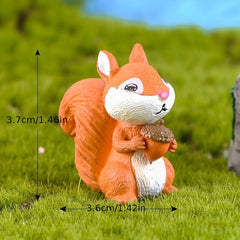 3pc Squirrel Family Figurines for Home Decor & Garden Ornaments
