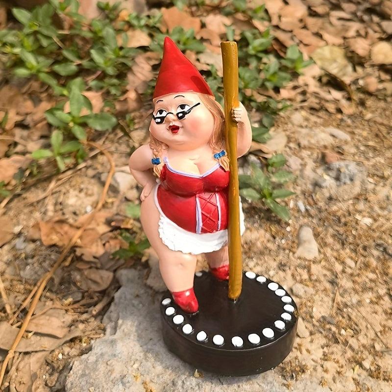 Pole Dancing Gnome Statue Resin Garden Gnome Funny Outdoor Figurine