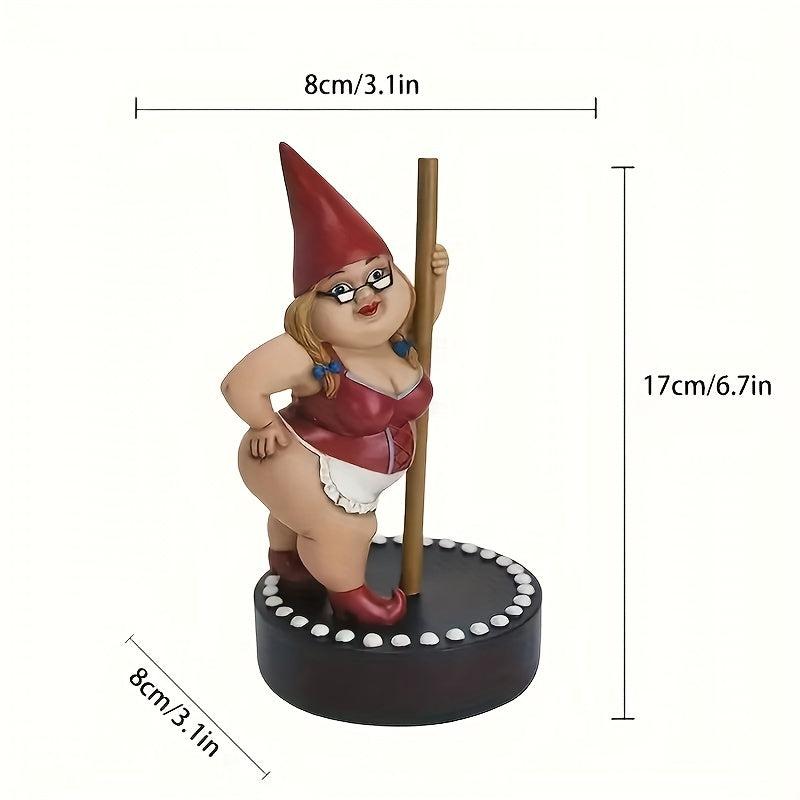 Pole Dancing Gnome Statue Resin Garden Gnome Funny Outdoor Figurine