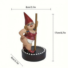 Pole Dancing Gnome Statue Resin Garden Gnome Funny Outdoor Figurine