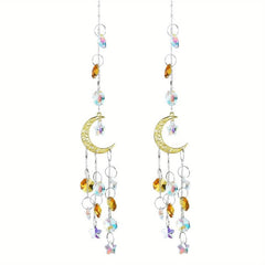 Crystal Moon Suncatcher Rainbow Prism Window Craft Garden Decor