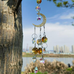 Crystal Moon Suncatcher Rainbow Prism Window Craft Garden Decor