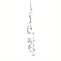 Crystal Moon Suncatcher Rainbow Prism Window Craft Garden Decor