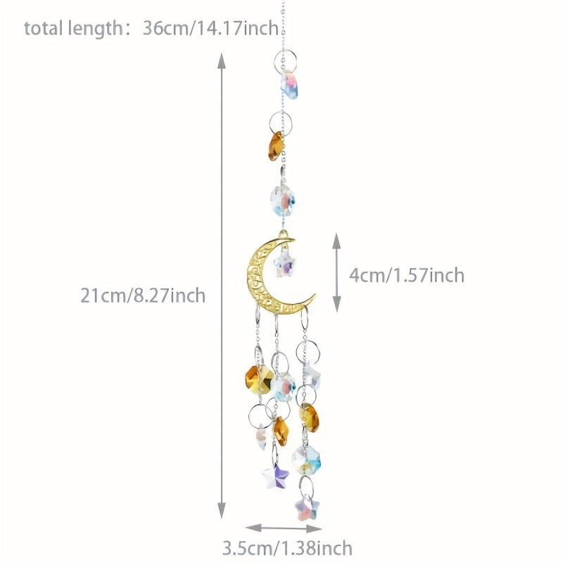 Crystal Moon Suncatcher Rainbow Prism Window Craft Garden Decor