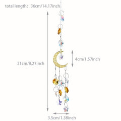 Crystal Moon Suncatcher Rainbow Prism Window Craft Garden Decor
