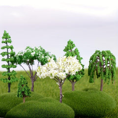 2pcs Simulation Trees Statue Micro Landscape Bonsai Accessories