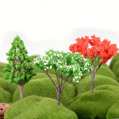 2pcs Simulation Trees Statue Micro Landscape Bonsai Accessories