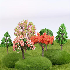 2pcs Simulation Trees Statue Micro Landscape Bonsai Accessories