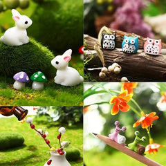 64pc Fairy Garden Animals Mini Ornament Kit Micro Landscape Dollhouse Decor