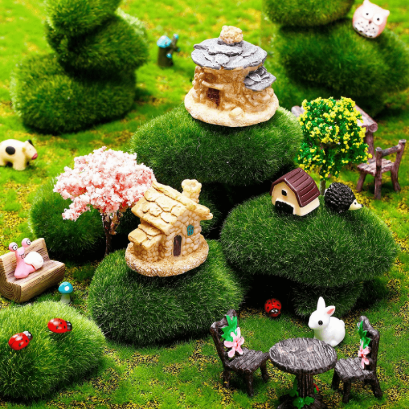 64pc Fairy Garden Animals Mini Ornament Kit Micro Landscape Dollhouse Decor