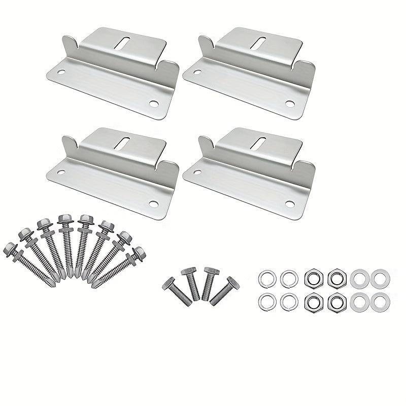 4pcs Solar Panel Mounting Brackets Aluminum Solar Panel Mount With Nuts Bolts