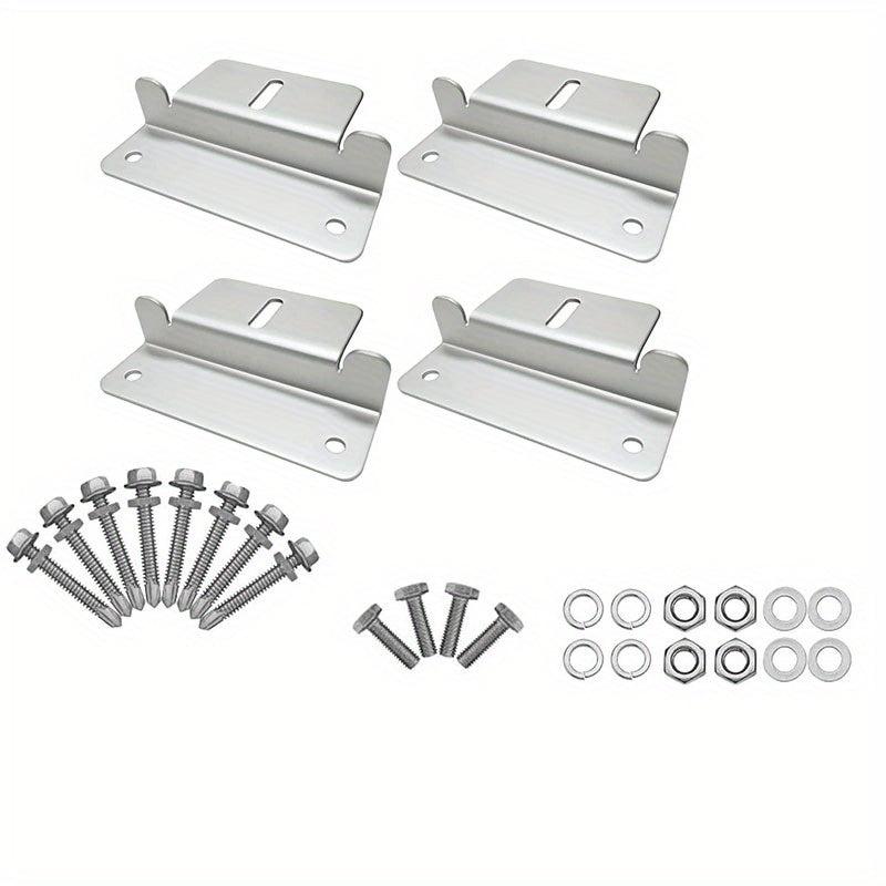 4pcs Solar Panel Mounting Brackets Aluminum Solar Panel Mount With Nuts Bolts