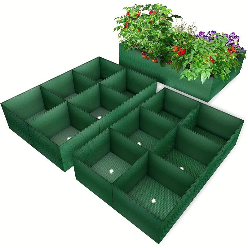 2pcs 35 Gal Elevated Garden Bed Large Planting Bag PE Garden Planting Box