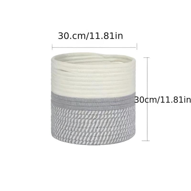Woven Cotton Rope Flower Basket for Closet Storage & Shelf Organization