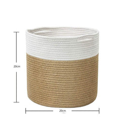 Woven Cotton Rope Flower Basket for Closet Storage & Shelf Organization