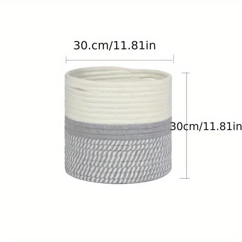 Woven Cotton Rope Flower Basket for Closet Storage & Shelf Organization