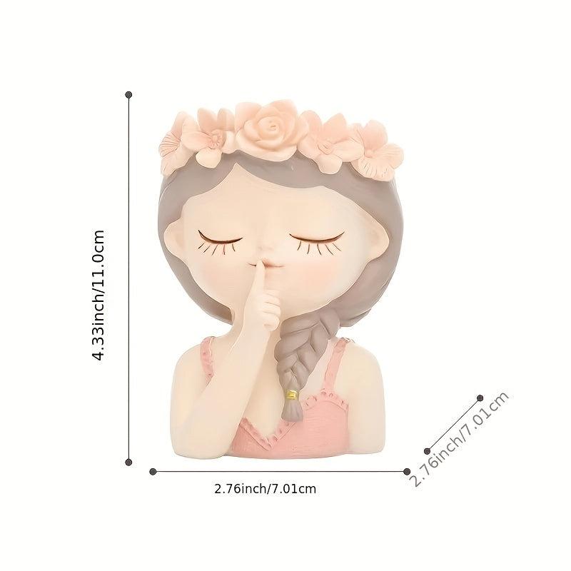 Unique Resin Head Planter for Home Office Decor