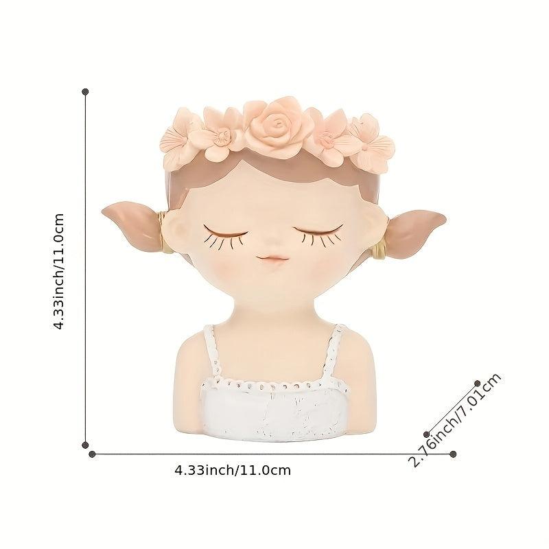 Unique Resin Head Planter for Home Office Decor