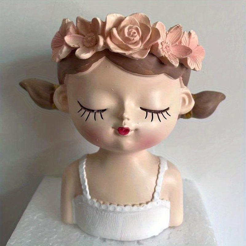 Unique Resin Head Planter for Home Office Decor