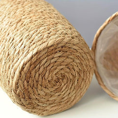 Woven Rattan Planter Basket with Waterproof Liner - Indoor Outdoor Storage