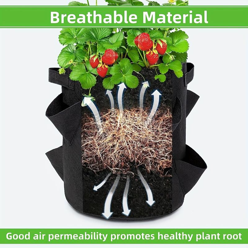 2 Pack Strawberry Grow Bags, 8 Pockets, Re-usable Vertical Planting, Non-woven