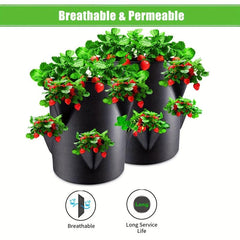 2 Pack Strawberry Grow Bags, 8 Pockets, Re-usable Vertical Planting, Non-woven
