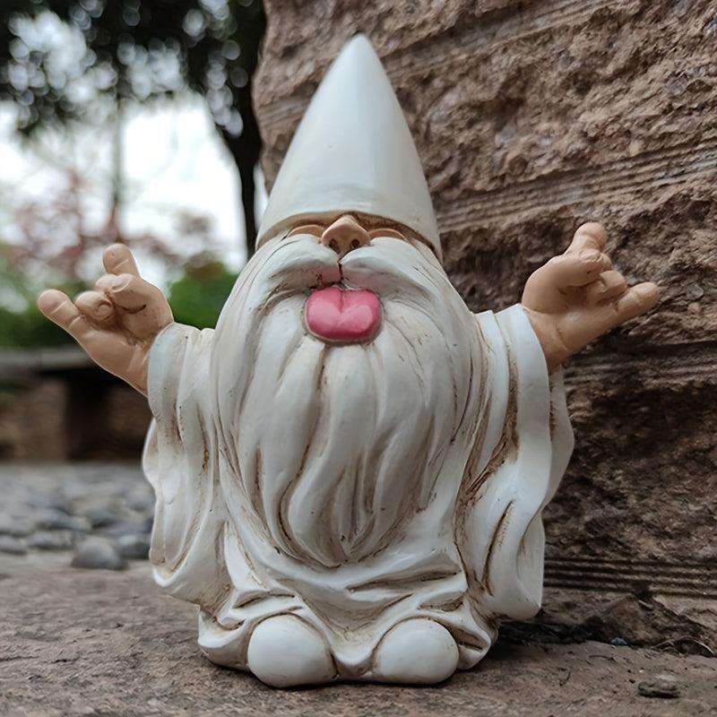 1pc Rocker Gnome Fairy Garden Resin Craft Statue Home Decoration Ornament