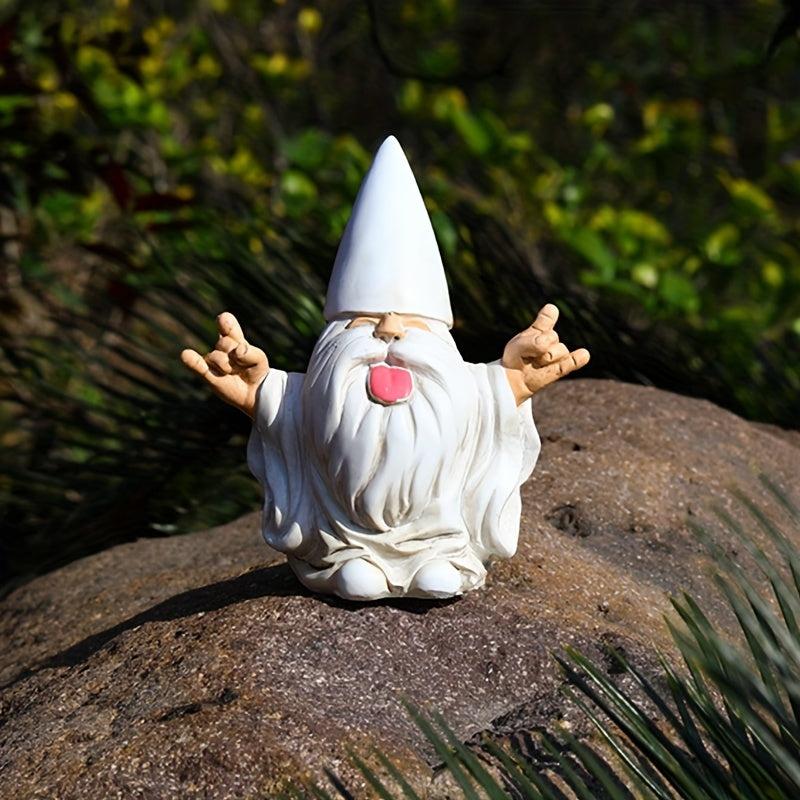 1pc Rocker Gnome Fairy Garden Resin Craft Statue Home Decoration Ornament