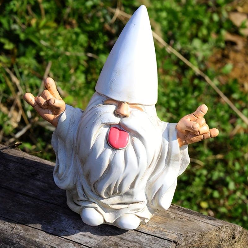 1pc Rocker Gnome Fairy Garden Resin Craft Statue Home Decoration Ornament