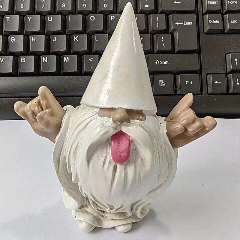 1pc Rocker Gnome Fairy Garden Resin Craft Statue Home Decoration Ornament