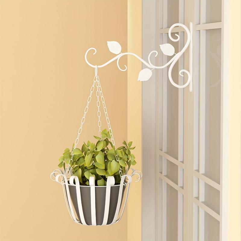 2pcs Hanging Plant Bracket Wrought Iron Planter Hooks Outdoor Indoor Decor