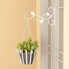 2pcs Hanging Plant Bracket Wrought Iron Planter Hooks Outdoor Indoor Decor