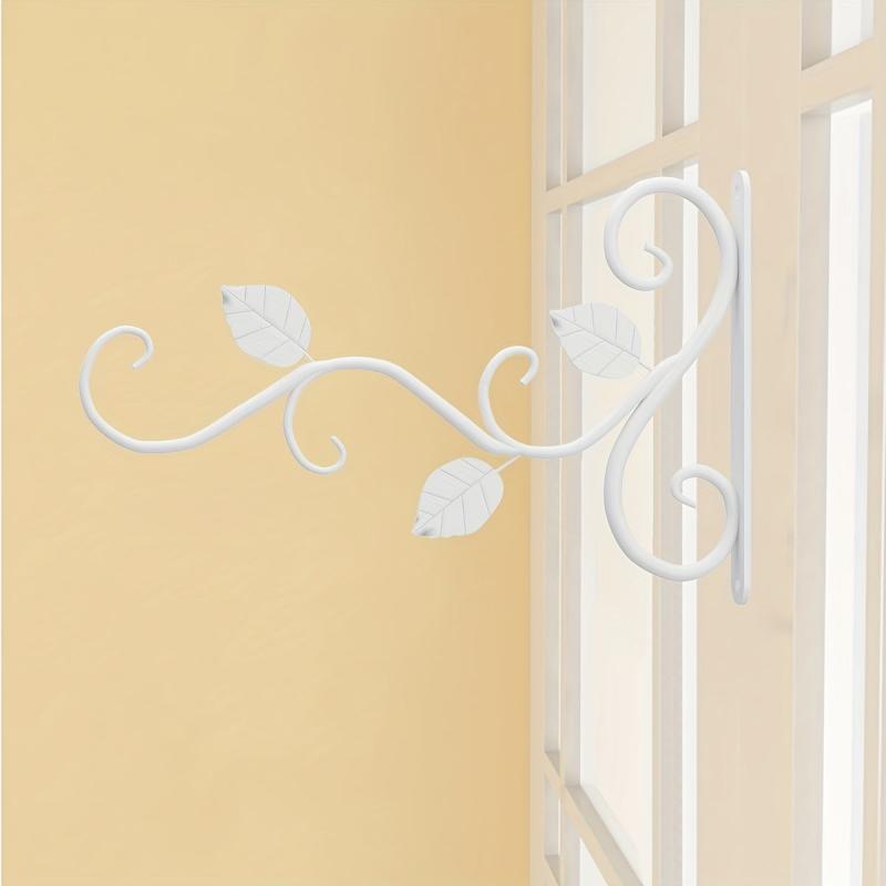 2pcs Hanging Plant Bracket Wrought Iron Planter Hooks Outdoor Indoor Decor