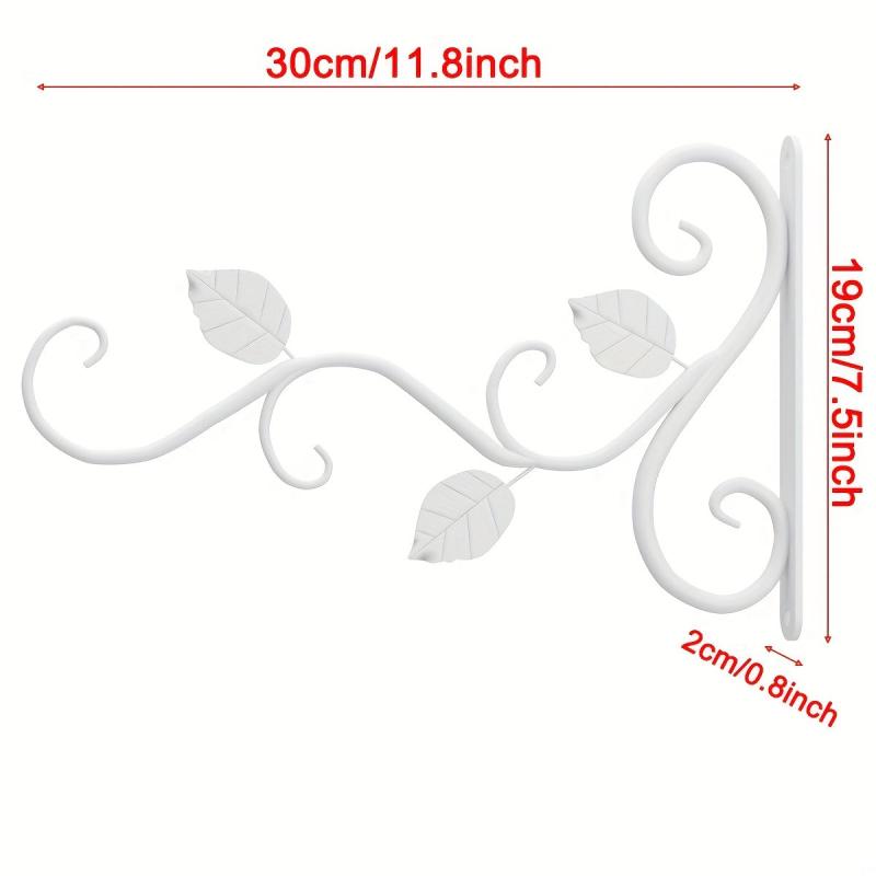 2pcs Hanging Plant Bracket Wrought Iron Planter Hooks Outdoor Indoor Decor