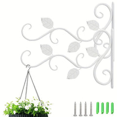 2pcs Hanging Plant Bracket Wrought Iron Planter Hooks Outdoor Indoor Decor