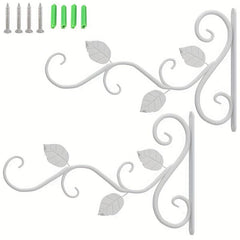 2pcs Hanging Plant Bracket Wrought Iron Planter Hooks Outdoor Indoor Decor