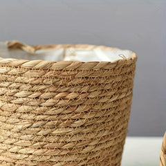 Seagrass Jute Rope Plant Basket Indoor Outdoor Hand Woven Modern Flower Pot